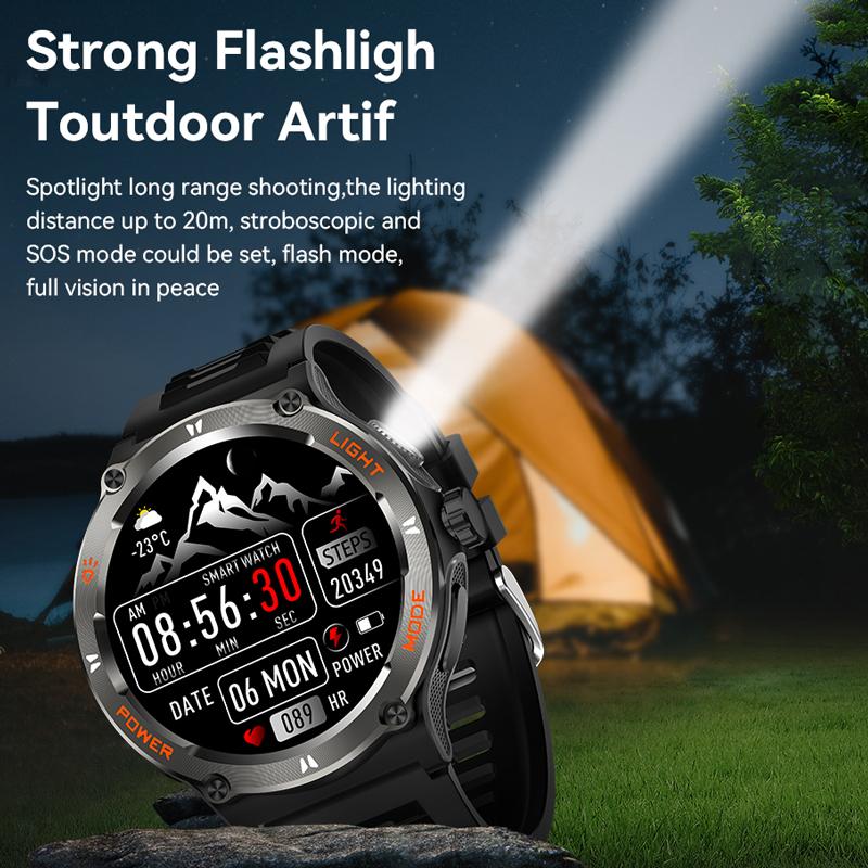 Smart Watch for Men(Answering/Making Calls), IP68 Waterproof Outdoor Smart Watch with Voice Control Call