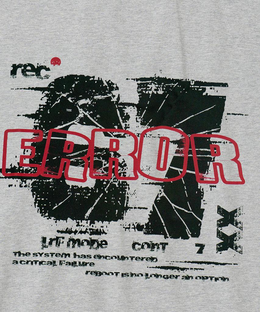 XOX Distorted Error Graphic Crop T-Shirt [M/Grey]