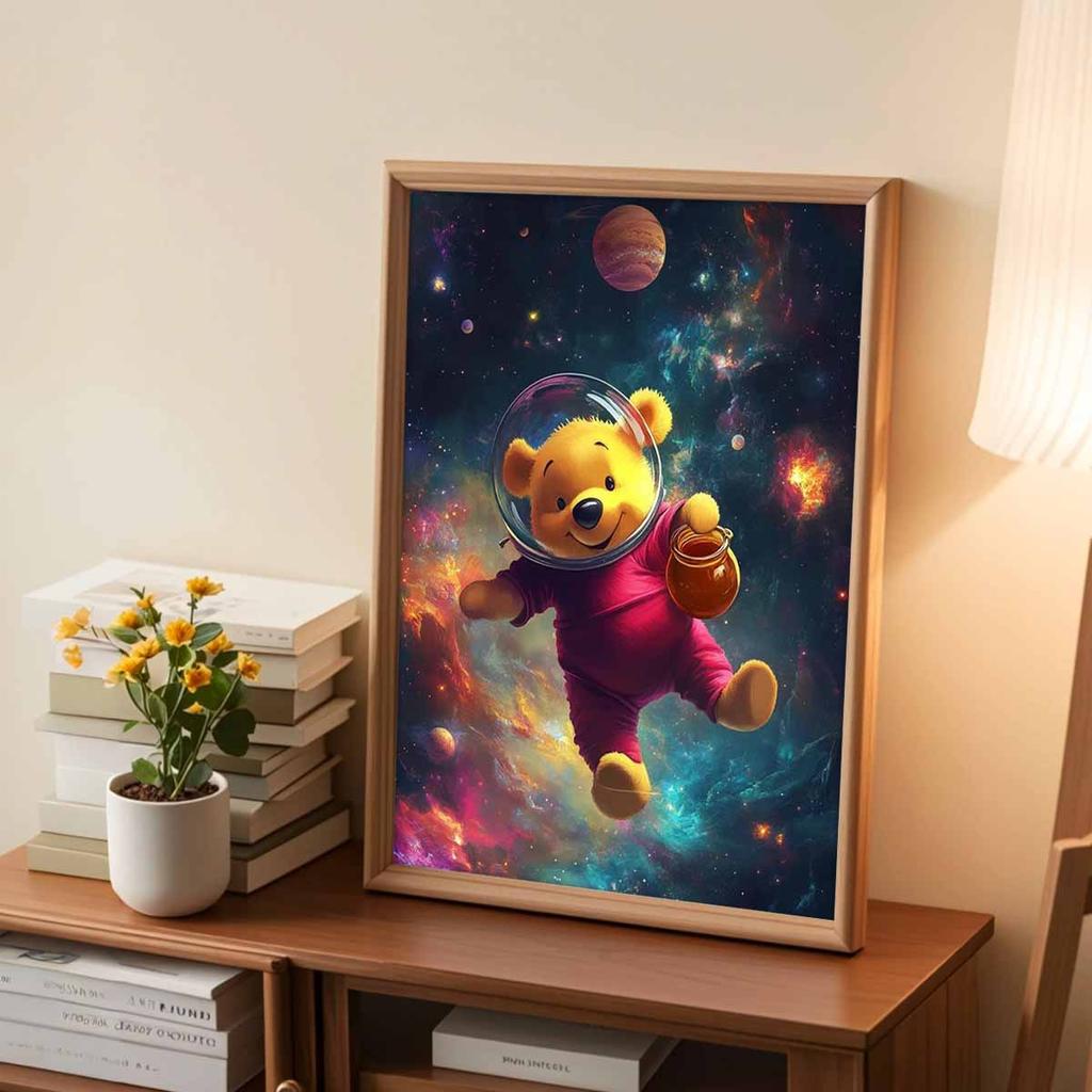 5D Diy Diamond Painting Astronaut Winnie In Space Full Drill Rhinestones Mosaic Embroidery Handmade Products Home Decor Gift