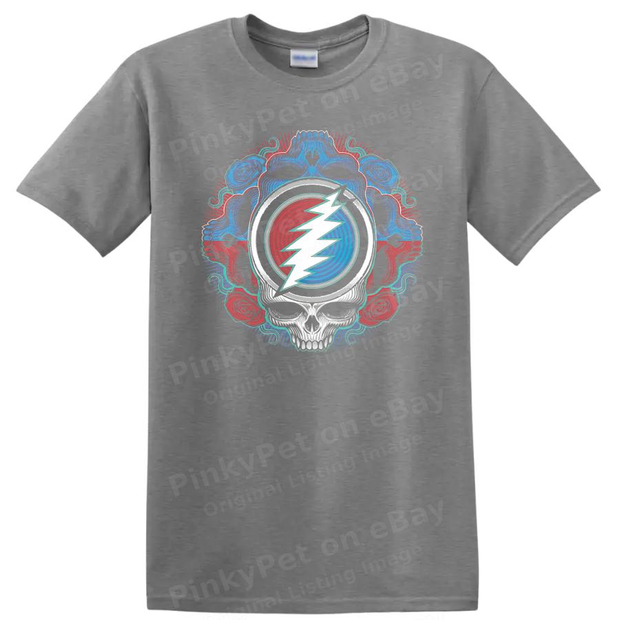 Skull Lightning Graphic T Shirt Vintage Tie Dye art Festival Tee