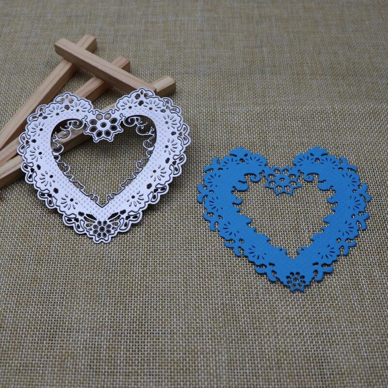 Metal Cutting Dies Heart Frame Wedding Flowers Stencil For Scrapbooking Embossing DIY Paper Card