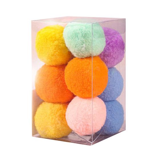 12Pcs/Box Helpful Good-looking Bite-resistant Kitten Toys Plush Material Little Cat Toy Balls Kitty Supplies