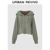 UR 2025 Winter Women's Hooded Loose Zipper Jacket