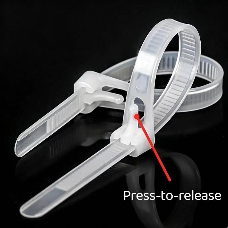 100Pcs Multi-Purpose Reusable Cable Straps Durable Nylon Lock Loop Zip Ties for DIY Craft Cord Fastening