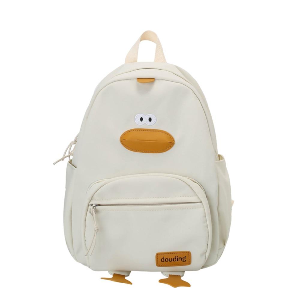 Nylon Toddler Backpack Zippered Student School Bag Cartoon Duck Backpack Kindergarten