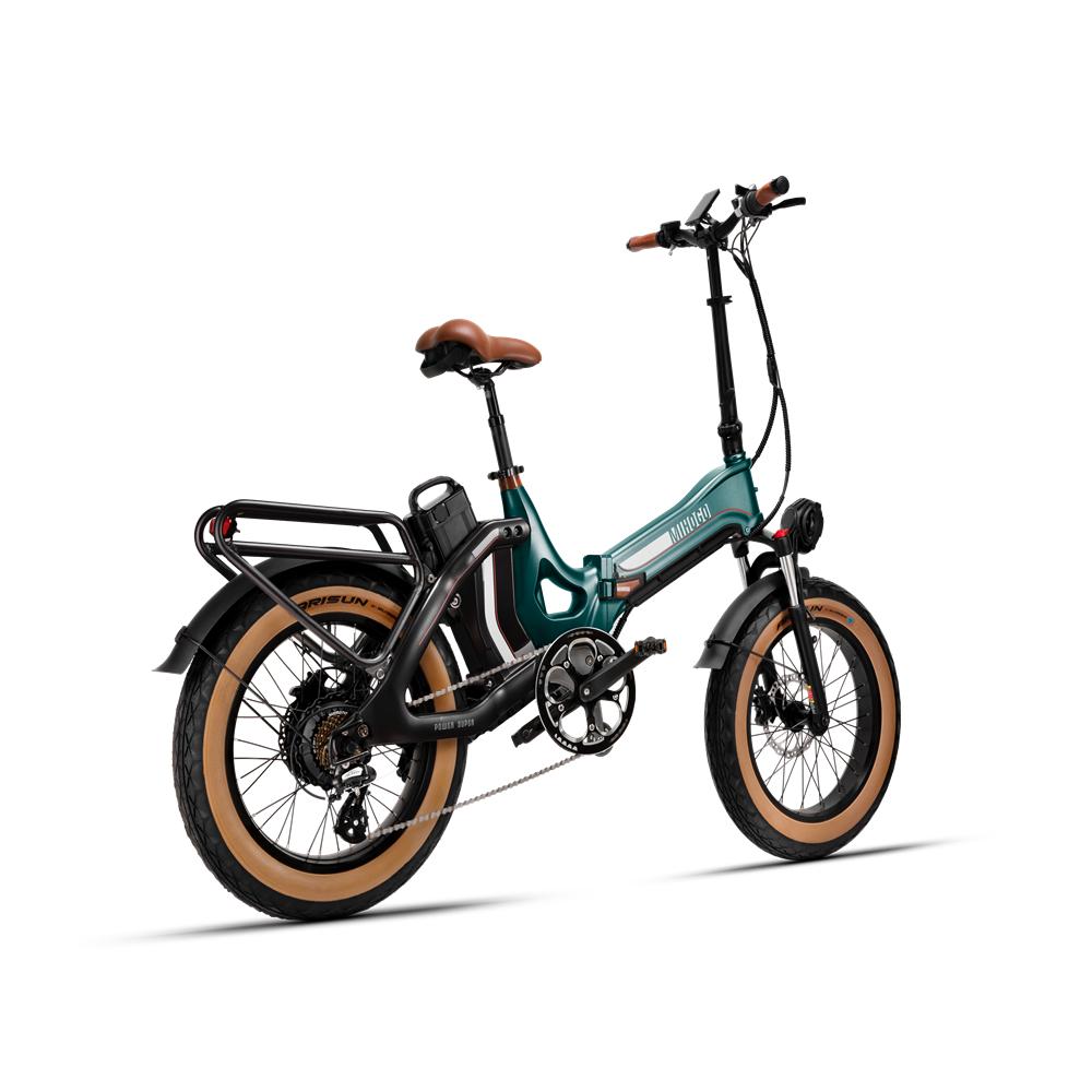 MIHOGO ONE 750W Fat Tire Electric Bike, 167 Mile Range, Dual Battery, 20"x4.0 Tires, Magnesium Alloy Frame for Urban Commute