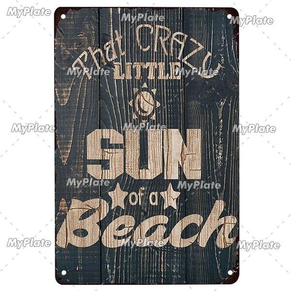 [MyPlate] Beach Metal Sign Vintage Plaque Tin Sign Plate Wall Decor For Bar Club Man Cave Art Painting Poster Gift