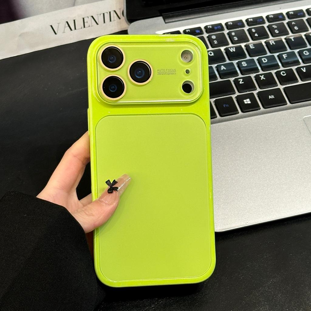 Флуоресцентный Глянцевый PC Чехол Для Телефона Для iPhone 17 16 15 14 13 Pro Max Защита Объектива Камеры Сенсорной Кнопки Ударопрочный Чехол
