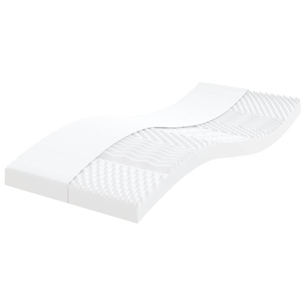 Vidaxl Materac Piankowy, Biały, 100X220Cm, 7-Strefowy, Twardość 20 Ild