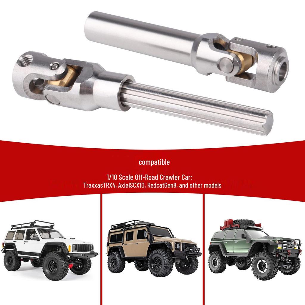 Stainless Steel Universal Joint Drive Shaft 66-196mm for 1/18-1/8 Model Car Crawler - In Stock