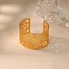 Creative Rose Pattern Wide Version Bracelet Temperament Party Hollow Bracelet Does Not Fade Hot Sale