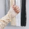 1 Pair Cycling Sun Protection Sleeves Lace Flower Embroidery Solid Color Thin Breathable Mesh Outdoor Driving Ani-UV Arm Covers