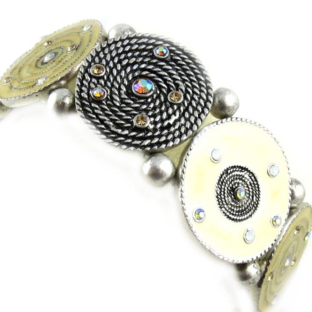 Les Trésors De Lily [E0453] - Designer Bracelet 'Mimosas' Beige