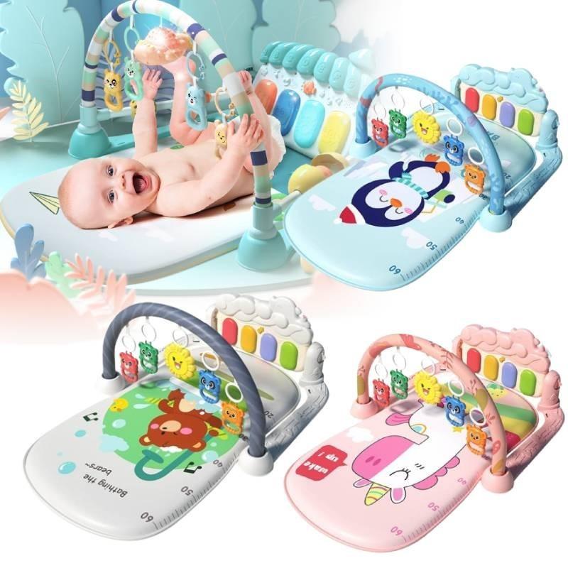 Infant Musical Piano Baby Gym Mat With Detachable Hanging Toys And Light-up Features