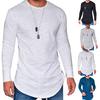 Men Autumn Solid Color O Neck Long Sleeve Cotton Thin T-shirt Bottoming Top