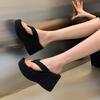 Fashion Women's Clip Toe Wedge Flip Flops 2024 Summer Chunky Platform Beach Sandals Woman Thick Sole High Heeled Slippers Slides