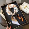 27.58" Chain Tassel Print Square Scarf Thin Breathable Neck Scarf Boho Style Sunscreen Headscarf For Women