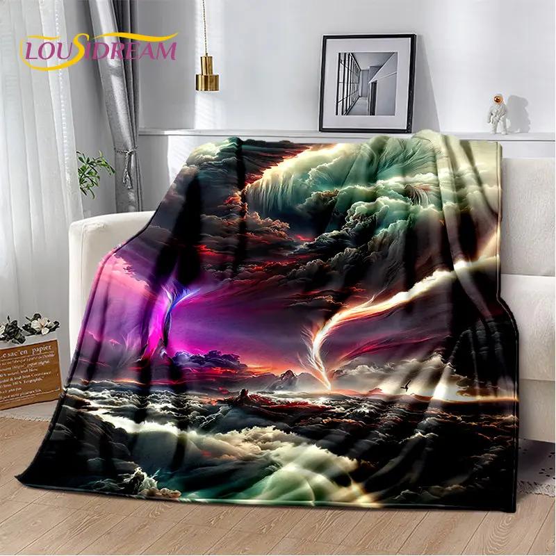 3D Natural, Tornado, Cloud Soft Plush Blanket, фланелевое одеяло, плед для гостиной, спальни, кровати, дивана, пикника, детей, офиса