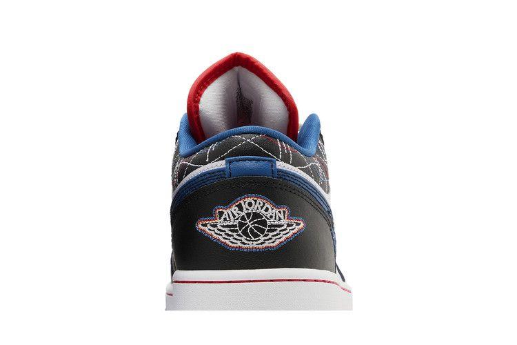 Кроссовки Air Jordan 1 Low SE индустриального синего цвета Sashiko