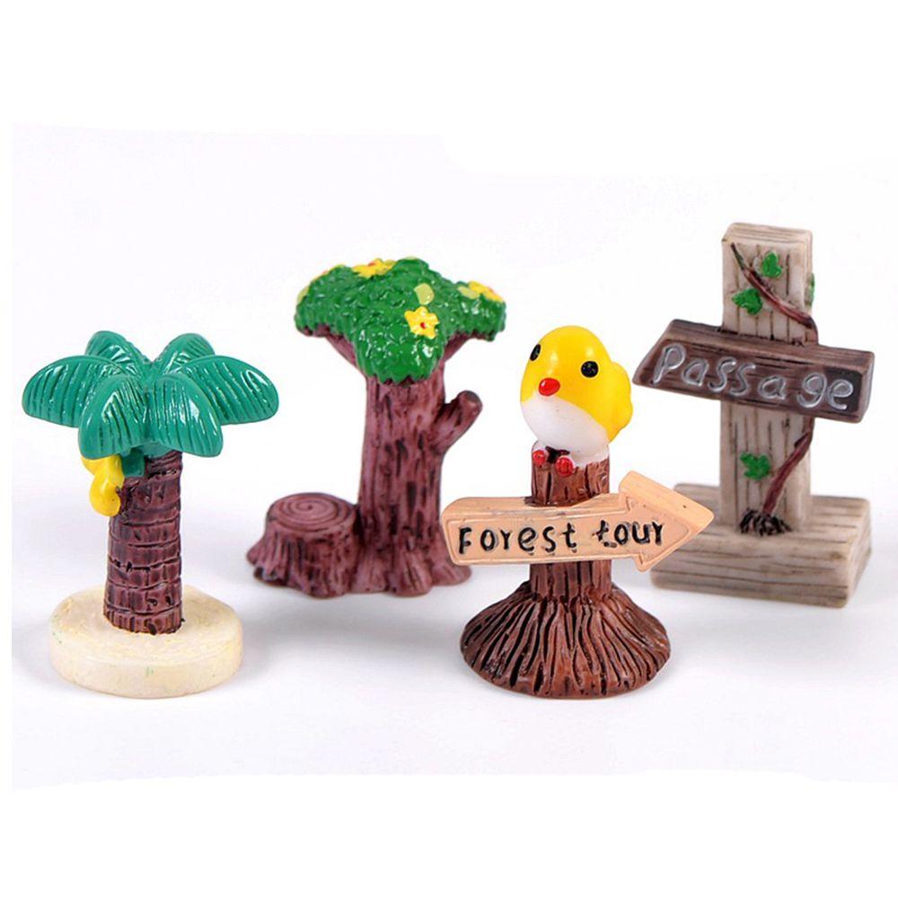Micro Landscape Mini Road Sign Simulation Stone Signpost Welcome Stake Figurine Fairy Garden