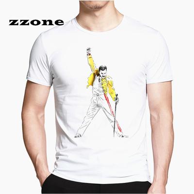 Летняя мужская футболка Queen Band Freddie Mercury с короткими рукавами и круглым вырезом, модная футболка с комиксами