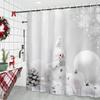Счастливый снеговик вечеринка милый белый рождественский шар елка снежные птицы мультяшный стиль зимний праздник занавески для душа