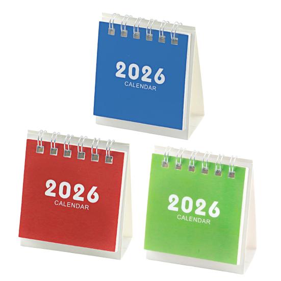 2026 Mini Desktop Calendar Cute Cartoon Desk Planner with Spiral Binding Small Planning Notebook