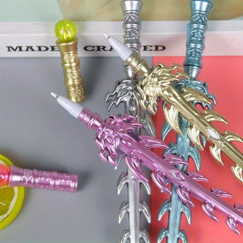Школьный сезон 10 шт. 0,5 мм креативная гелевая ручка в стиле драконьего меча, ручка в виде аниме-оружия, приз, подарок, пишущий инструмент, ручка на водной основе