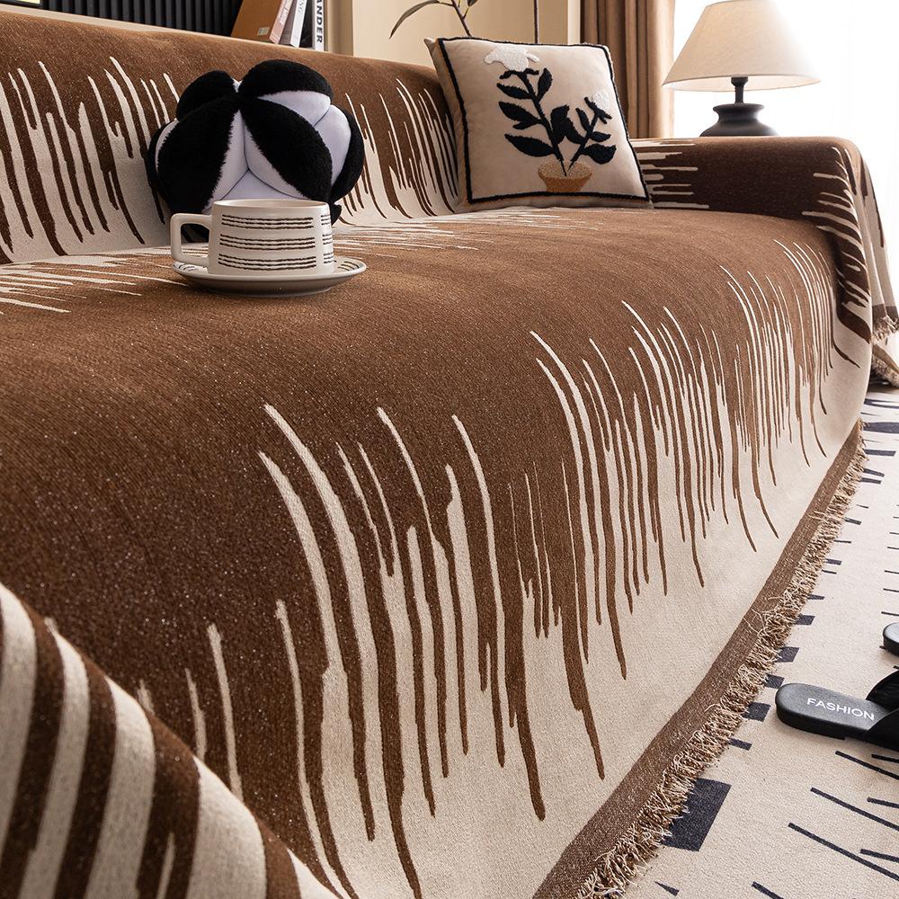 1pc Extra Wide Sofa Cover - Heavy-Duty Chenille Fabric Couch Protector, Non-Slip Furniture Protector for Living Room, Bedroom