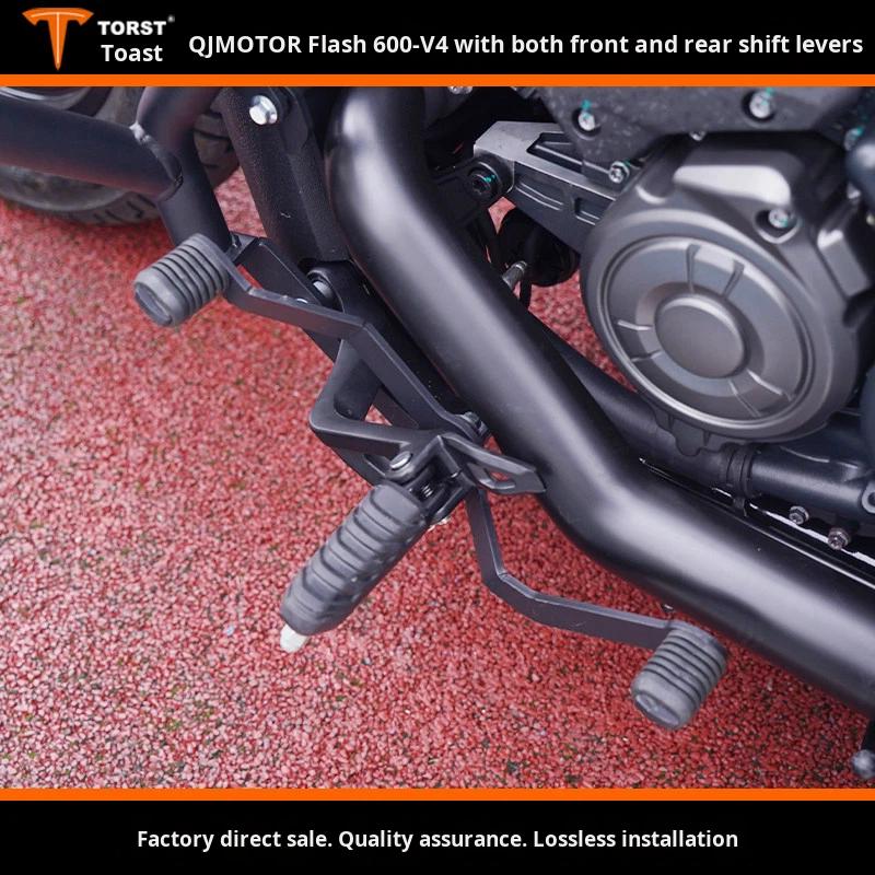 QJmotor Flash 600V4 Передние/Задние Подножки Рычаг Переключения Передач Рычаг Переключения Передач из Углеродистой Стали Совместимый с SUZUKI Простая Установка Точная