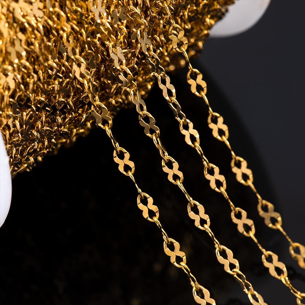 1Meter Fahsion Necklace Chain Stainless Steel 8 Shape Cross Double Loop Link Chain DIY Handmade Bracelet Material Jewelry Making