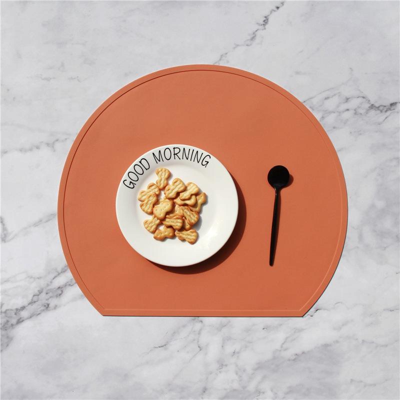 Silicone placemat Morandi color silicone thermal insulation mat Nordic style dining table mat Household western food mat
