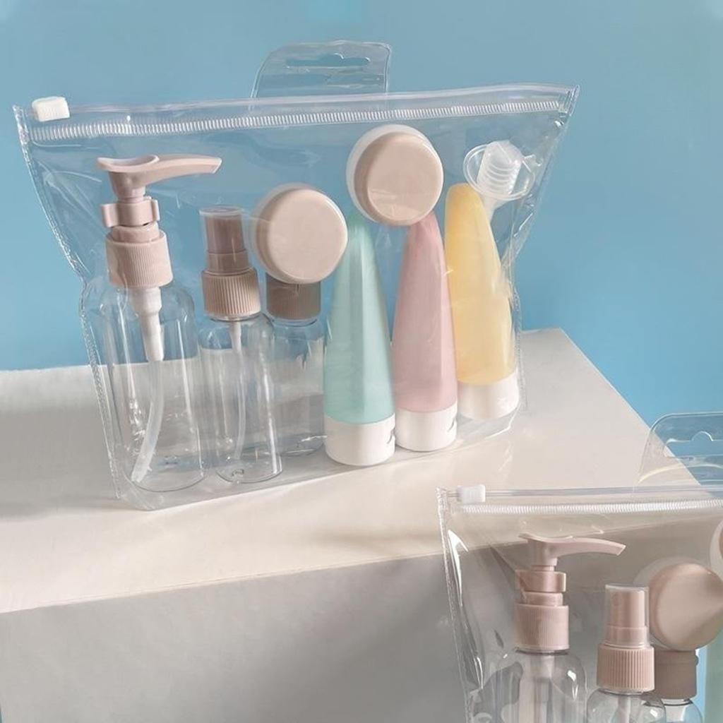 11 шт., набор дорожных бутылочек с сумкой для хранения, дорожный размер, пустые контейнеры для жидкого крема, лосьона, тонкий распылитель для распыления, тюбики для сдавливания