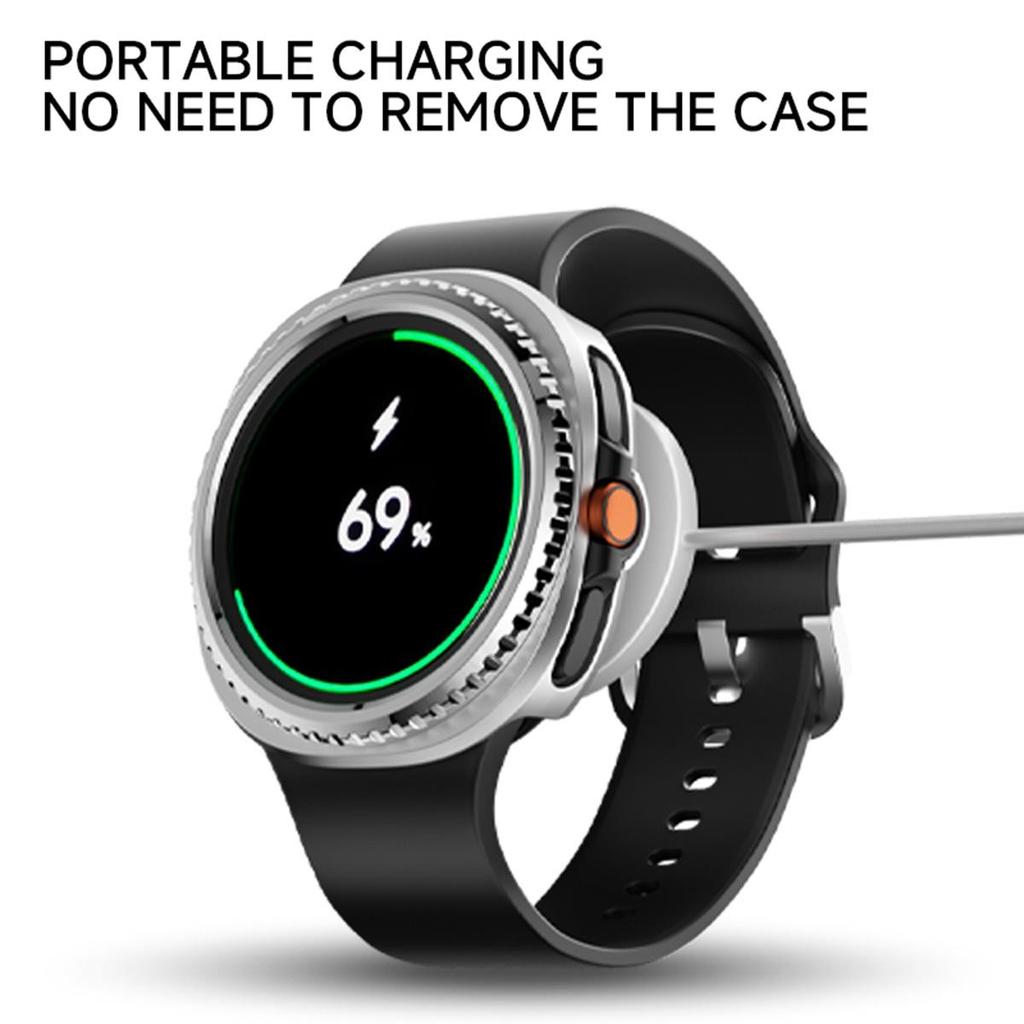 Рамка+Чехол для Samsung Galaxy Watch 8 classic 46 мм Защита Жесткий PC Бампер Корпус Galaxy Watch8 classic Чехол защитный