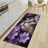 1Pcs Cat Rose Pattern Floor Mat Modern Kitchen Polyester Rug Non-Slip Colorful Indoor Carpet, For Home Bathroom Bedroom Living Room Decor