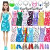 42 Item/Set Doll Accessories= Mix 8 Mini Dress + 10 Sandals Shoes + Lot 24 Pcs Accessories Playset Clothes for 30cm Doll