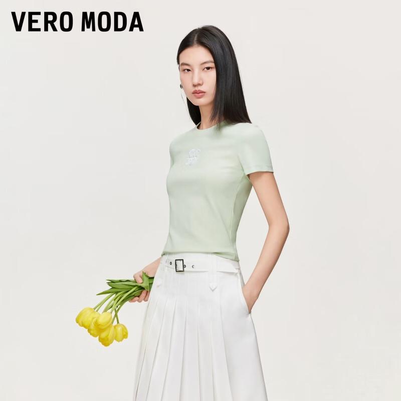 Veromoda Женская футболка с коротким рукавом, украшенная пайетками