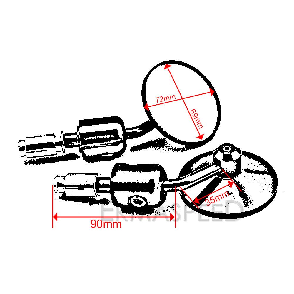 Алюминиевое зеркало для мотоцикла с ЧПУ, 7/8 дюйма, 22 мм, универсальное зеркало на руле для мотоцикла, уличного велосипеда, скутера, мото