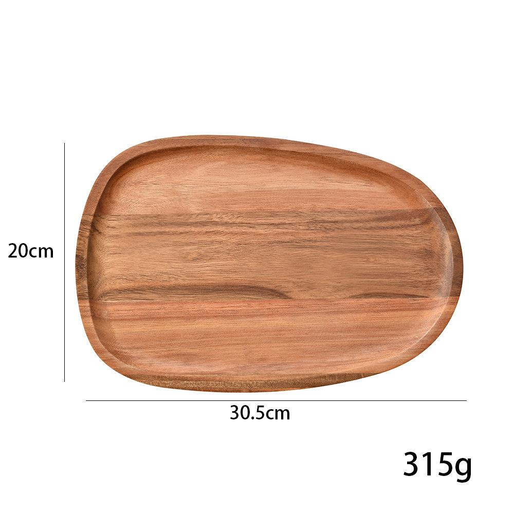 Creative Acacia Wood Fruit Plate Japanese Fruit Snack Plate Restaurant Food Plate Multifunctional Tray Teacup Tray