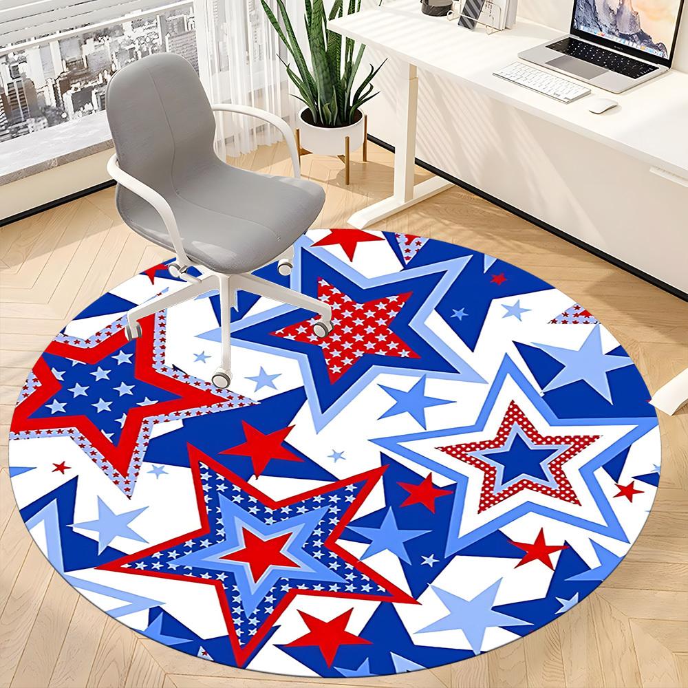 1PC Stars Pattern Chair Carpet for Office, Indoor Non-Slip Washable Carpet, Soft Comfortable Mat For Office Room yy250930318
