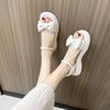 Autumn and Winter New Princess Sandals Platform Buckle Classmate Soft Sole Solid Color Bow Comfortable Student Little Girl Sandals