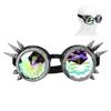 Очки для Хэллоуина Калейдоскоп Рейв Радужные хрустальные линзы Регулируемые Триповый Психоделический Стимпанк