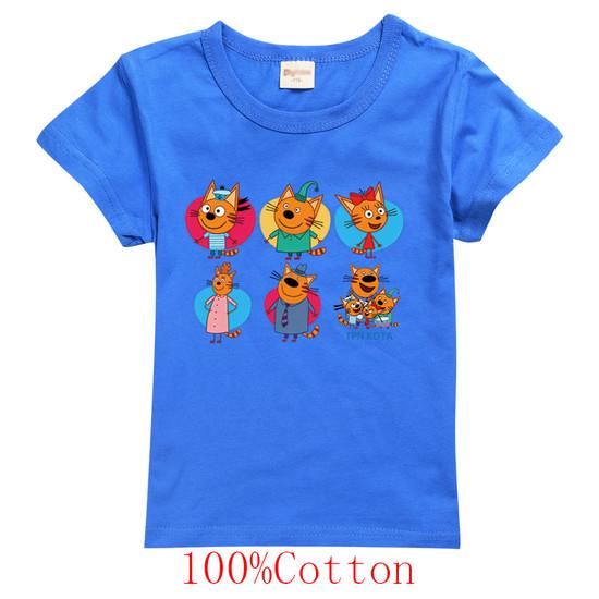 Новая Мультяшная Футболка Kid-e-cats Детская Три Котенка Русский Принт Одежда Для Мальчиков Летние Футболки С Коротким Рукавом Модные Топы Для Девочек