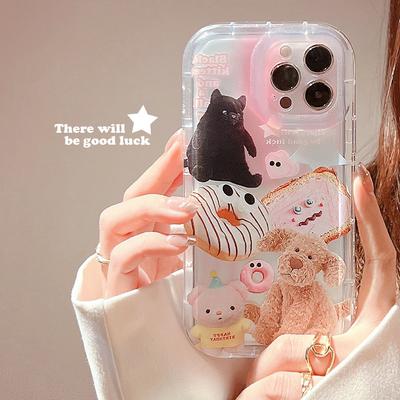 Ins чехол для телефона Cat Sweet Dog Bear Bread Cartoon Love Cute задняя крышка для Iphone 11 14 Pro Max 12 13 Promax Protector Shell