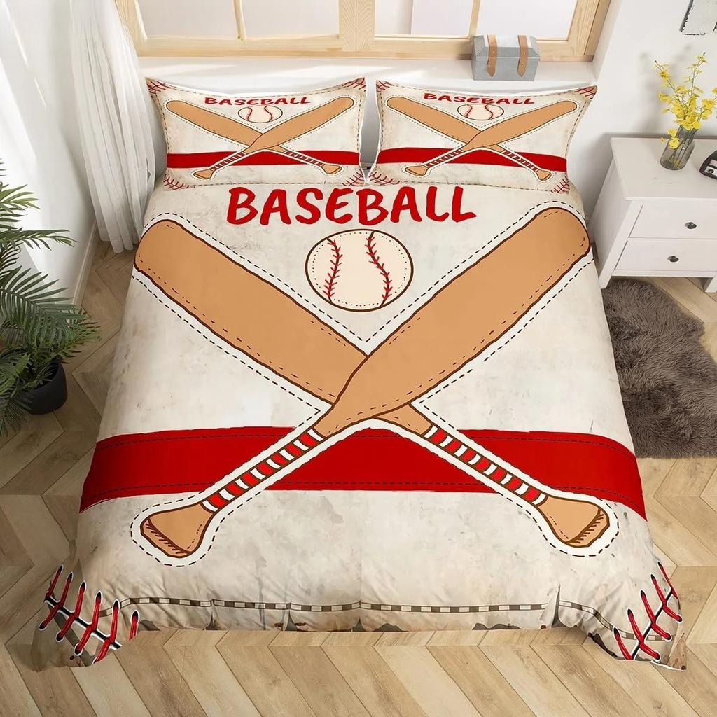 3D Printed Baseball Game Bedding Set Ball Sports Theme Duvet Cover Double Twin Full Queen King Adult Kids Bedclothes Quilt Cover