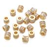 Copper Inlaid Zircon Roman Barrel Bead Partition Bead For DIY Jewelry Making Craft Accessories