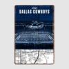 Dallas Cowboys AT&T Retro Posters Metal Sign Custom Football Club Garage Indoor Wall Room Decor Tin Home Decor
