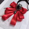 Fabric Bowtie Crystal Neck Decoration Brooch Accessories Collar Flower  Women Accessories