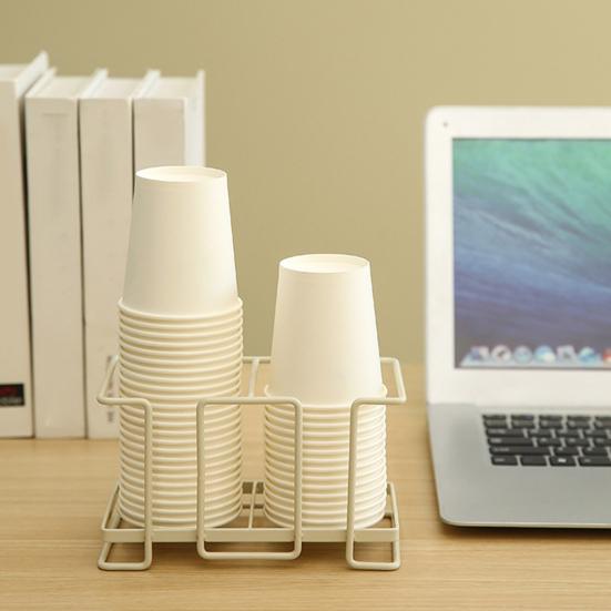 Держатель для бумажных стаканчиков, современный одноразовый двойной слот, твердый металл, сверхмощная столешница, одноразовая пластиковая полка для хранения стаканчиков, органайзер, товары для дома