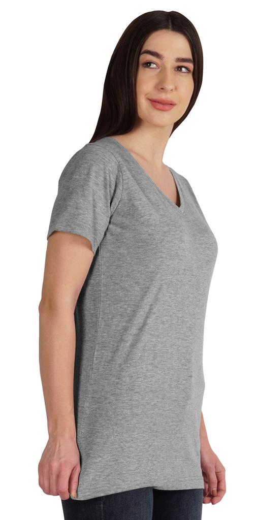 Inkmeso Basic V-neck Jersey T-shirt Short Sleeve Long Length Tee Workout Top For